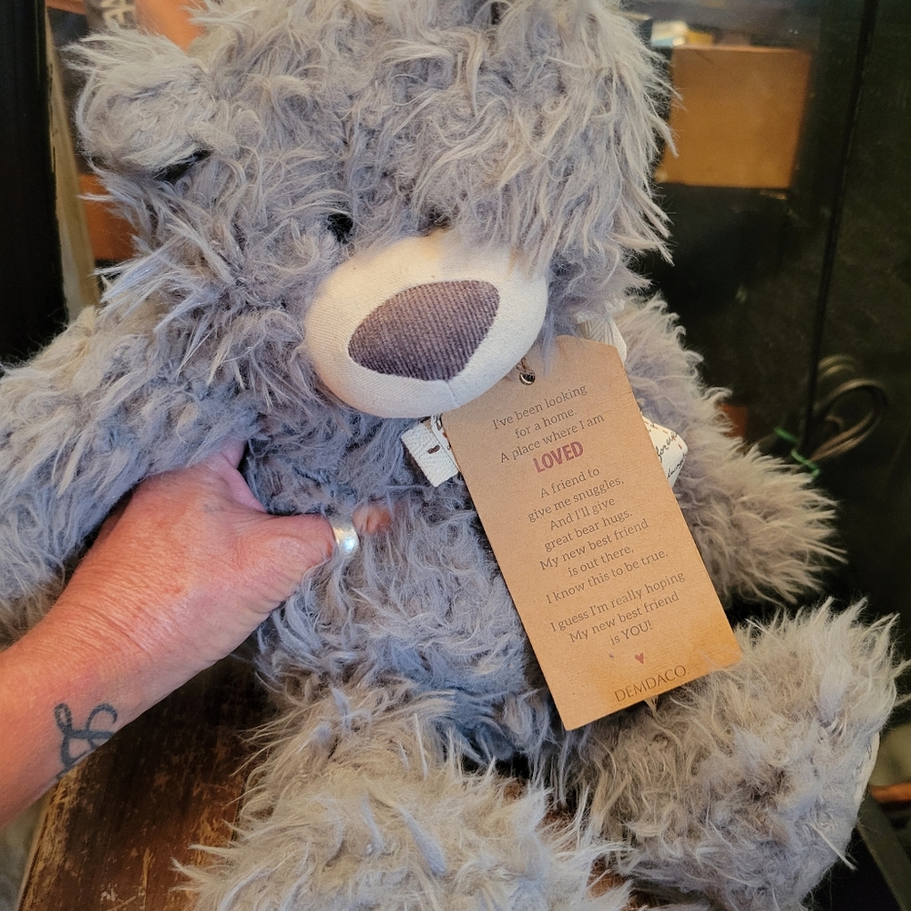 Demdaco loved soft and cuddly teddy bear-grey